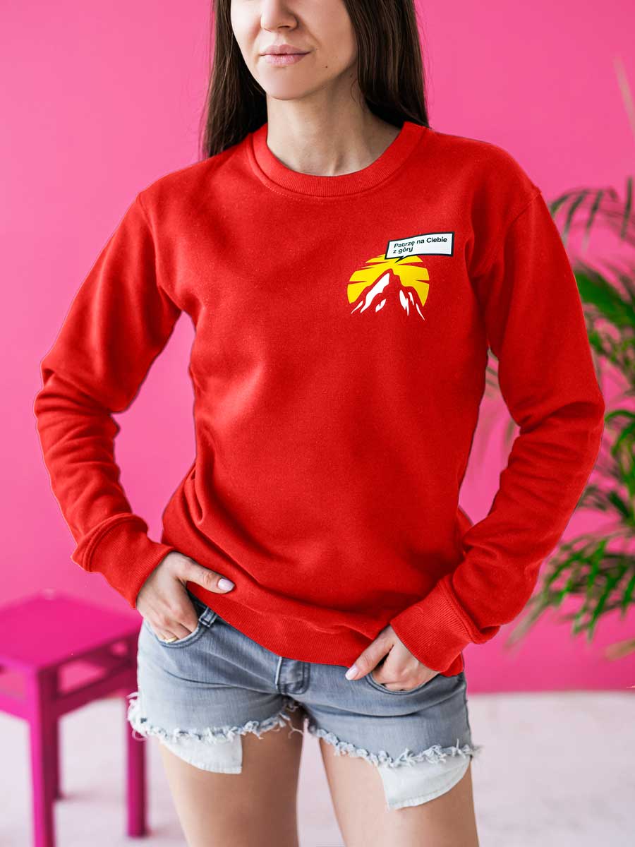 czerwona bluza damska bez kaptura