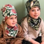 czapka wiosenna dla dzieci z chustą