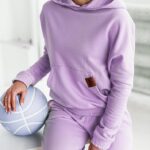liliowa bluza damska z kapturem