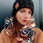 komin z kapturem w liście beżowy hydrofobowy