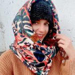 komin z kapturem w liście beżowy hydrofobowy