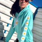 bluza w stokrotki miętowa
