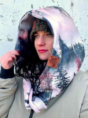 komin z kapturem z nadrukiem las hydrofobowy