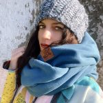 Komin z kapturem niebieski unisex