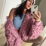 SWETER Z FREDZELKAMI DAMSKI KARDIGAN FIOLETOWY LILA