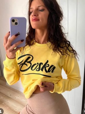 Żółta Bluza damska bez kaptura Boska - żółta
